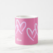 Mama Triple Pink Heart Kaffeetasse (Mittel)