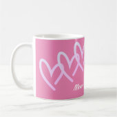 Mama Triple Pink Heart Kaffeetasse (Links)