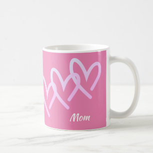 Mama Triple Pink Heart Kaffeetasse