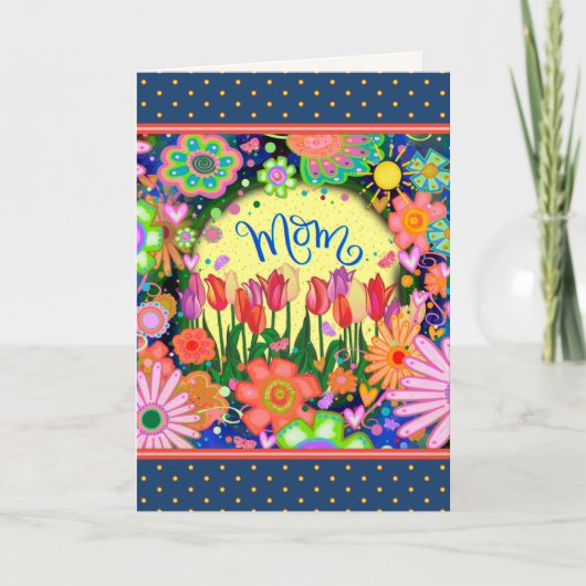 Mama Tulips Hübsch Einzigartiger Muttertag Karte (Vorderseite)