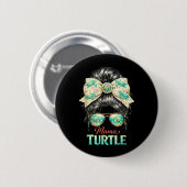 Mama-Turtle-Shirt Meeresleben Sommer Ozean Mutter Button (Vorne & Hinten)