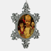 Mama & Twins Schneeflocken Zinn-Ornament (Links)