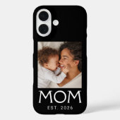 Mama Typografie Foto Schwarz Case-Mate iPhone Hülle (Rückseite)