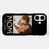 Mama Typografie Foto Schwarz Case-Mate iPhone Hülle (Rückseite (Horizontal))