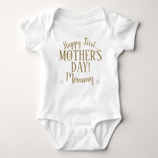 Mama Typografie Gold Baby Strampler (Vorderseite)