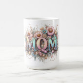 Mama Typografie und Blume Kaffeetasse (Mittel)