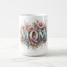 Mama Typografie und Blume Kaffeetasse