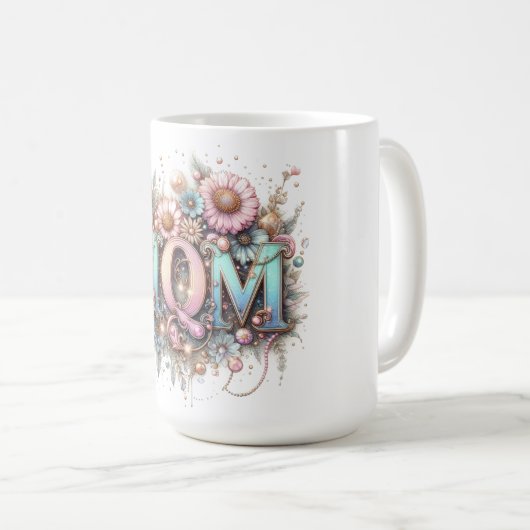 Mama Typografie und Blume Kaffeetasse (VorderseiteRechts)
