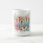 Mama Typografie und Blume Kaffeetasse (Mittel)