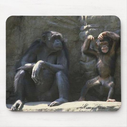 Mama-u. Baby-Affe Mousepad (Vorne)