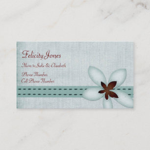 Mama-u. Kindergeschäfts-Karte - blaues Band u. Telefonnummerkarte