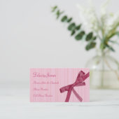 Mama-u. Kindergeschäfts-Karte - rosa Band Telefonnummerkarte (Stehend Vorderseite)