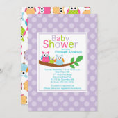 Mama-u. Vater-Eulen mit Baby-Eulen-Baby-Dusche Einladung (Vorne/Hinten)