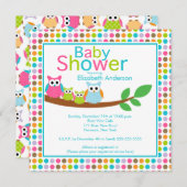 Mama-u. Vater-Eulen mit Zwillings-mehrfacher Einladung (Vorne/Hinten)