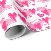Mama- u. Vativerpackungspapier der Liebe I Geschenkpapier (Rolleneckpunkt)