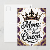 Mama über dem Muttertag der Königin Postkarte (Vorne/Hinten)