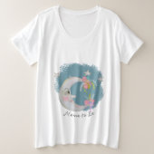 Mama über den Mond Stars Aquamarine Babydusche Große Größe T-Shirt (Design vorne)