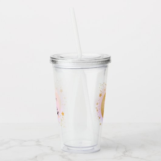 Mama über der Mond-Babydusche pink zu sein Acryltrinkbecher (Links)