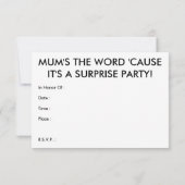 Mama. Überraschungs-Party Einladung (Rückseite)