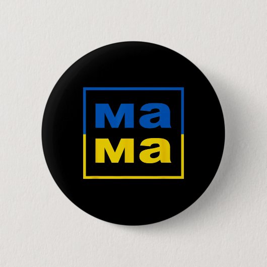 Mama Ukrainische Mutter Flagge der Ukraine Stolze Button (Vorderseite)