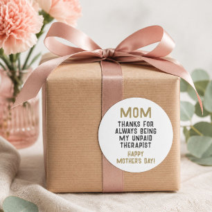 Mama Unbezahlter Therapeut Sonniger Spaß Muttertag Runder Aufkleber