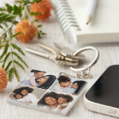 Mama und Baby 4-Foto Collage Schlüsselanhänger (Vorderseite rechts)