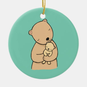 Mama-und Baby-Bärn-kundenspezifische Keramik Ornament