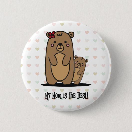 Mama und Baby Bear | Beste Mama Button (Vorderseite)