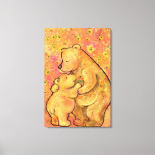 Mama und Baby Bears Canvas Print - Malerei Leinwanddruck