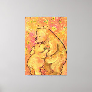 Mama und Baby Bears Canvas Print - Malerei Leinwanddruck