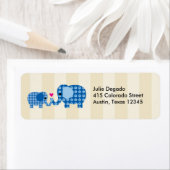 Mama und Baby Blue Elephant Label (Insitu)