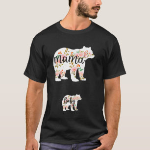Mama Und Baby Blumenbär Mutti Mama Frohen Mutterta T-Shirt