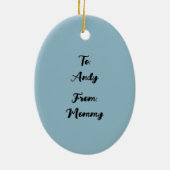 Mama und Baby Boy Deer Keramik Weihnachtsschmuck (Hinten)