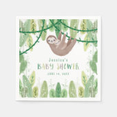 Mama und Baby Boy oder Girl Sloth Dschungel Serviette (Vorderseite)