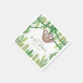 Mama und Baby Boy oder Girl Sloth Dschungel Serviette (Ecke)