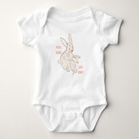 Mama und Baby Bunny Design Baby Strampler (Vorderseite)