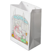 Mama- und Baby-Bunny-Geschenktasche Mittlere Geschenktüte (Rückseite Schrägansicht)