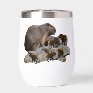 Mama und Baby Capybaras,