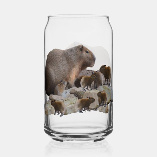 Mama und Baby Capybaras, Dosenglas (Vorderseite)