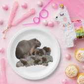 Mama und Baby Capybaras, Pappteller (Party)