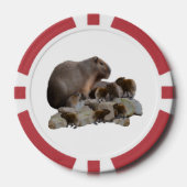 Mama und Baby Capybaras, Pokerchips (Vorderseite)