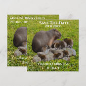 Mama und Baby Capybaras Save the Date (Vorne/Hinten)