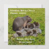 Mama und Baby Capybaras Save the Date (Rückseite)