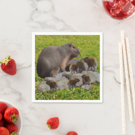 Mama und Baby Capybaras, Serviette