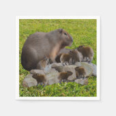 Mama und Baby Capybaras, Serviette (Vorderseite)