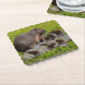 Mama und Baby Capybaras, Untersetzer (angewinkelt)