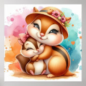 Mama und Baby Chipmunk Poster (Vorne)