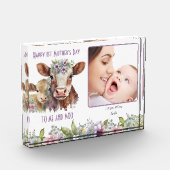 Mama und Baby Cow Me und Moo Mother's Day Fotoblock (Links)