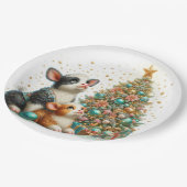 Mama und Baby Cow Pastel Weihnachten Pappteller (Schrägansicht)