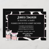 Mama und Baby Cow Print Baby Dusche Einladung (Vorne/Hinten)